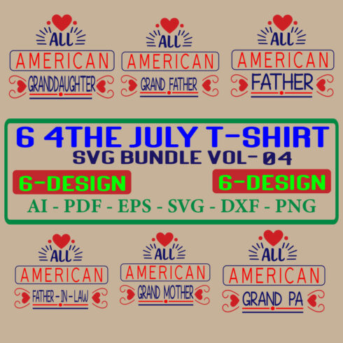 6 4the july T-shirt SVG Bundle Vol-04 cover image.
