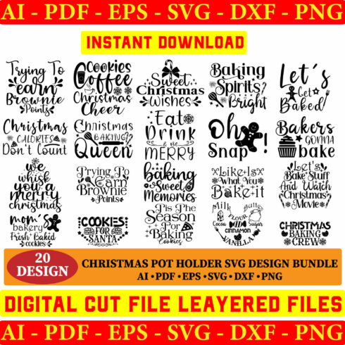 Christmas Pot Holder Svg Design cover image.