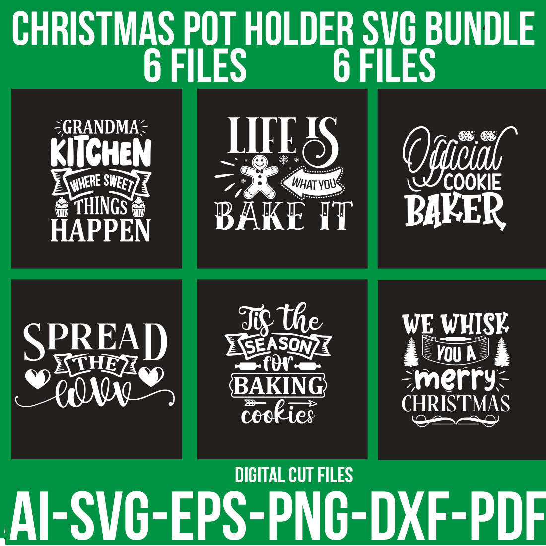 Christmas Pot Holder SVG Bundle cover image.