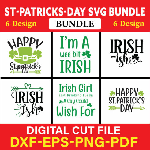 St-Patricks Day T-shirt Design Bundle Vol-2 cover image.