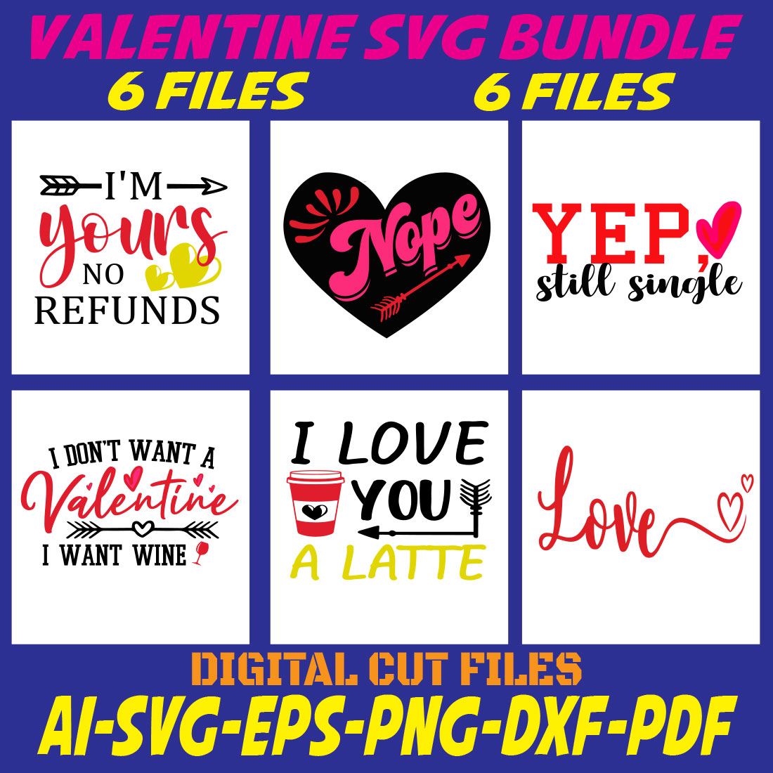 Valentine SVG Bundle cover image.