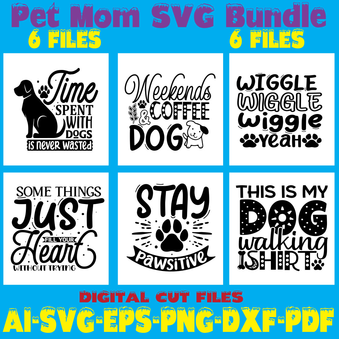 Dog Mom SVG Bundle cover image.