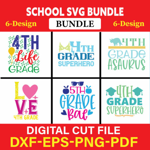 School T-shirt Design Bundle Vol-5 cover image.