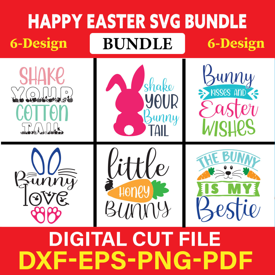 Happy Easter T-shirt Design Bundle Vol-2 cover image.
