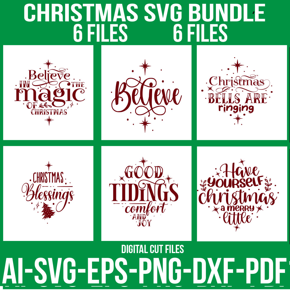 Christmas SVG Bundle cover image.