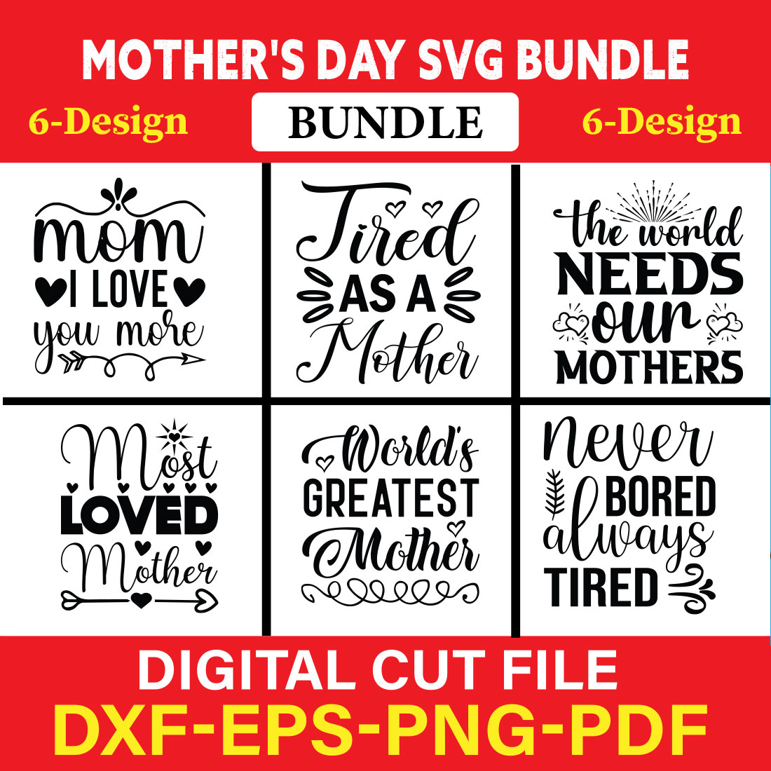 Mother's Day T-shirt Design Bundle Vol-6 cover image.