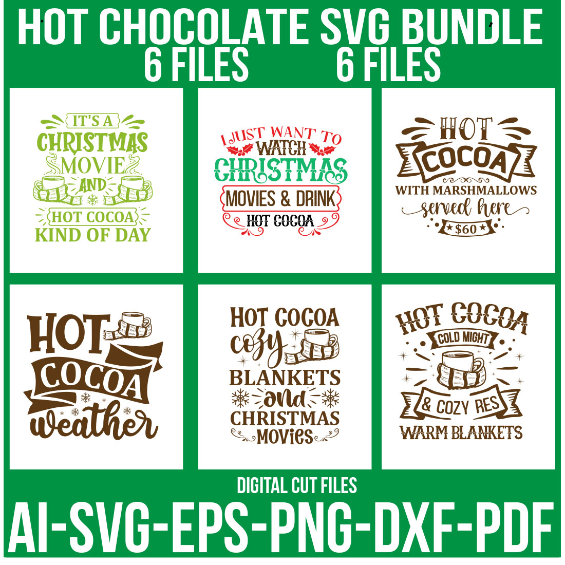 Hot Chocolate SVG Bundle cover image.