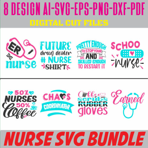Nurse SVG Bundle cover image.