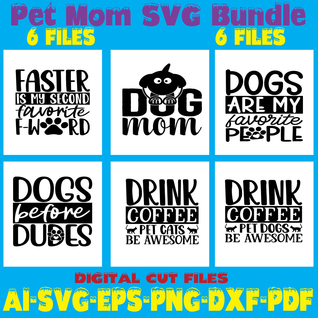 Pet Mom SVG Bundle cover image.