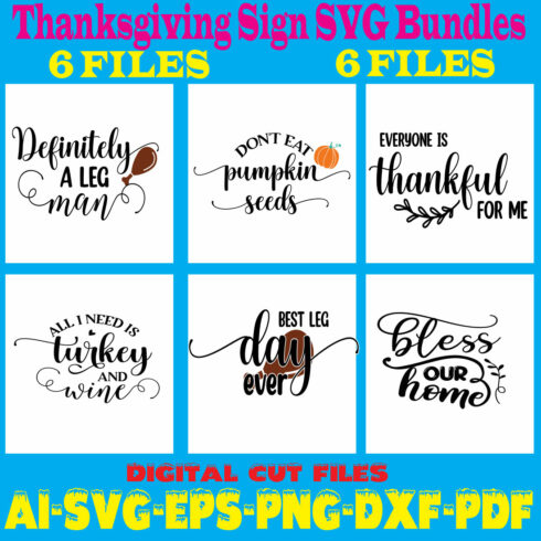 Thanksgiving Sign SVG Bundles cover image.
