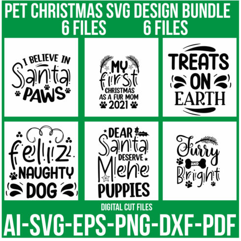 Pet Christmas SVG Bundle cover image.