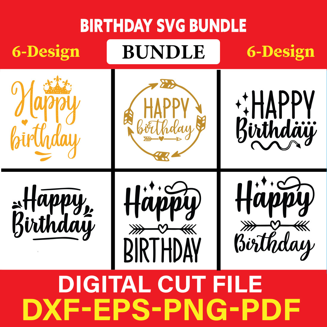 Birthday T-shirt Design Bundle Vol-8 cover image.