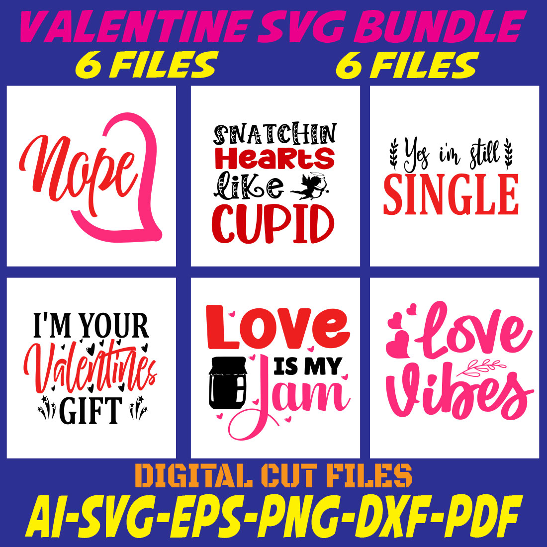 Valentine SVG Bundle cover image.
