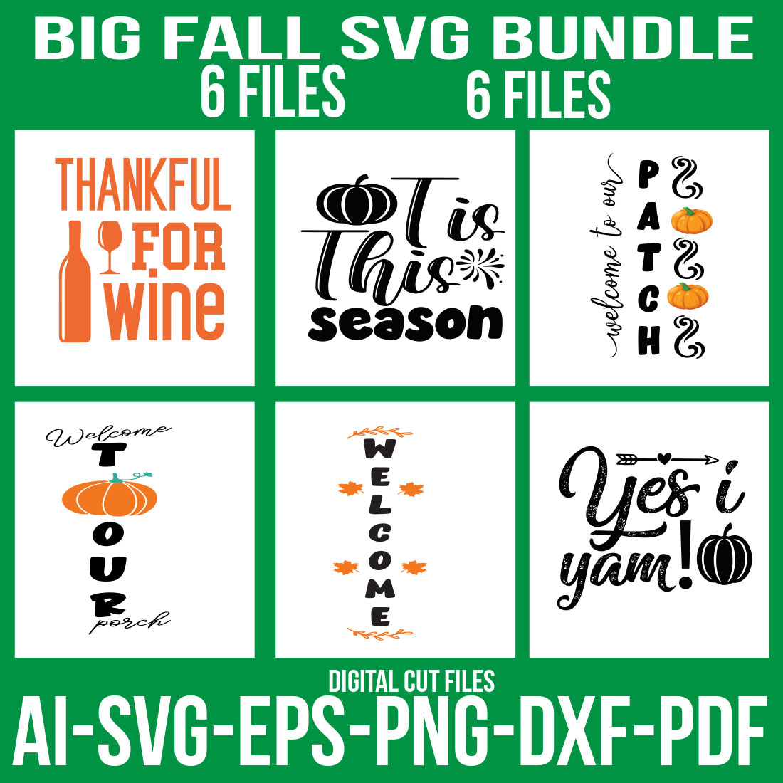 Big Fall SVG Bundle cover image.