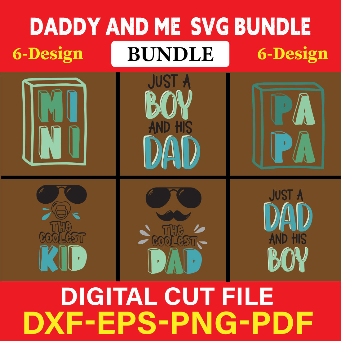 Daddy And Me T-shirt Design Bundle Vol-1 cover image.