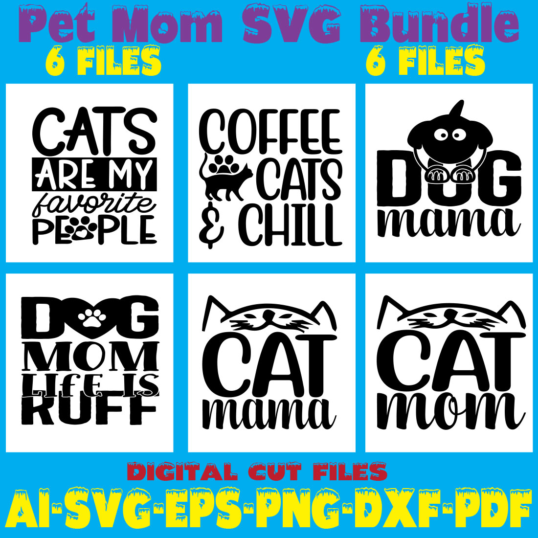 Pet Mom SVG Bundle cover image.