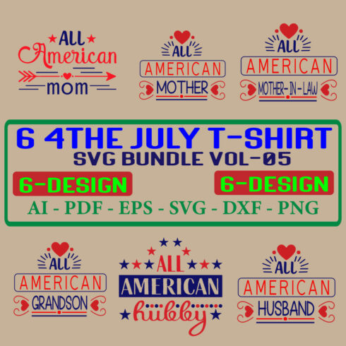6 4th july T-shirt SVG Bundle Vol-05 cover image.