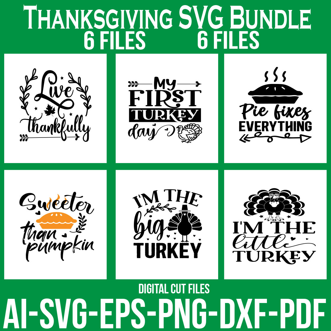 Thanksgiving SVG Bundle cover image.