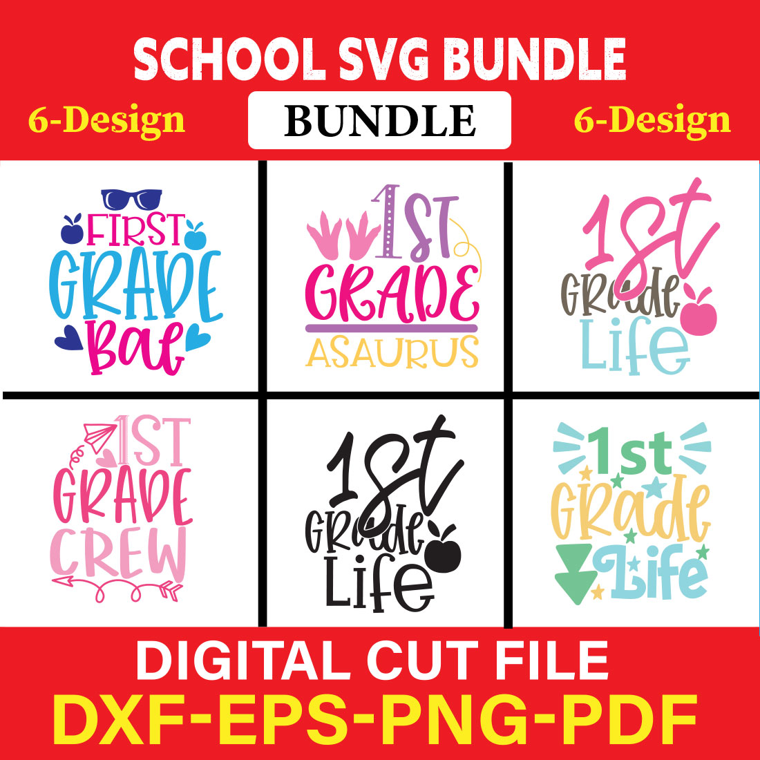 School T-shirt Design Bundle Vol-1 cover image.