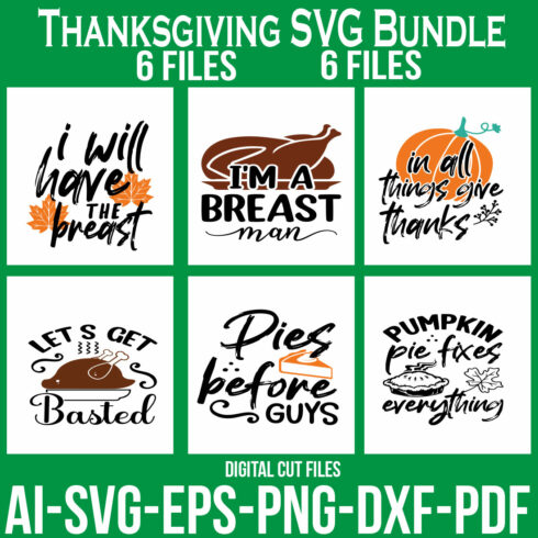 Thanksgiving SVG Bundle cover image.