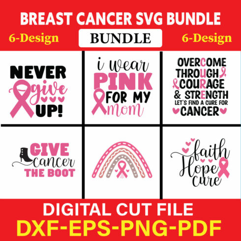 Breast Cancer SVG Bundle, Cancer SVG, Cancer Awareness, Vol-03 cover image.