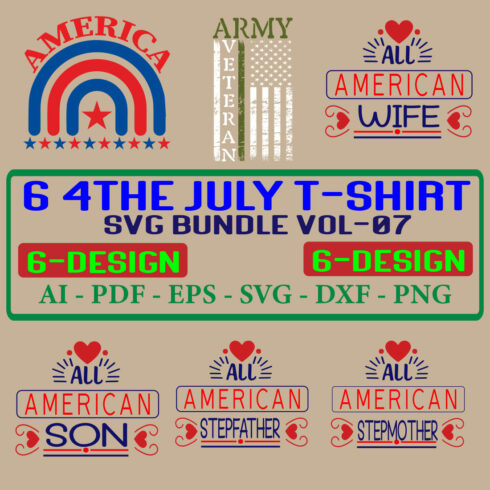 6 4th july T-shirt SVG Bundle Vol-07 cover image.