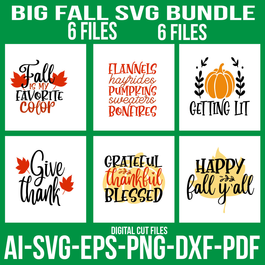 Big Fall SVG Bundle cover image.