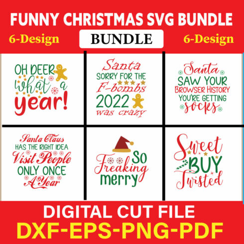 Christmas SVG Bundle / Funny Christmas SVG / Cut File Vol-03 cover image.