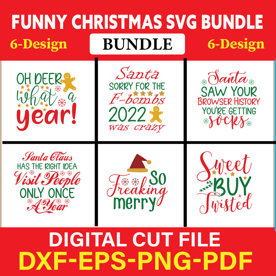 Christmas SVG Bundle / Funny Christmas SVG / Cut File Vol-03 cover image.