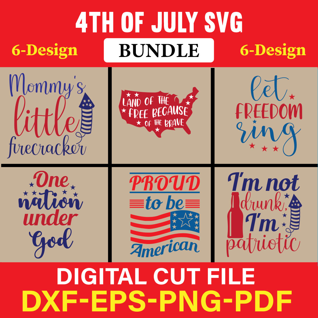 4th of July SVG Bundle, July 4th SVG, Fourth of July SVG Vol-06 cover image.