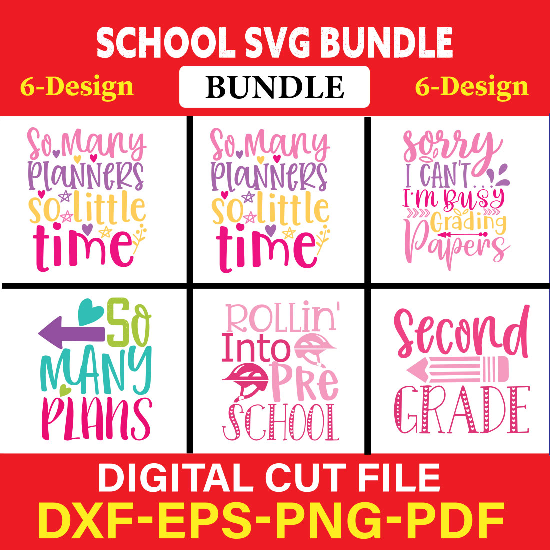 School T-shirt Design Bundle Vol-17 cover image.