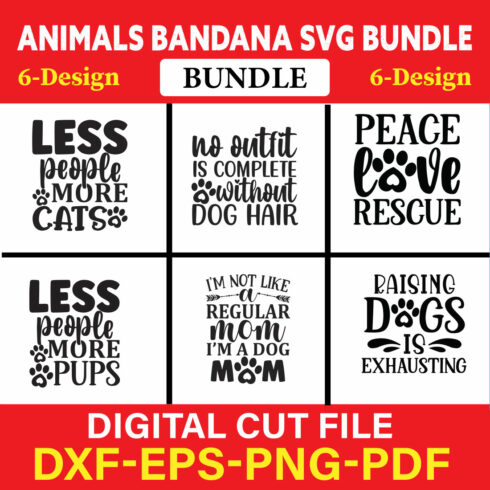 Animals Bandana T-shirt Design Bundle Vol-2 cover image.