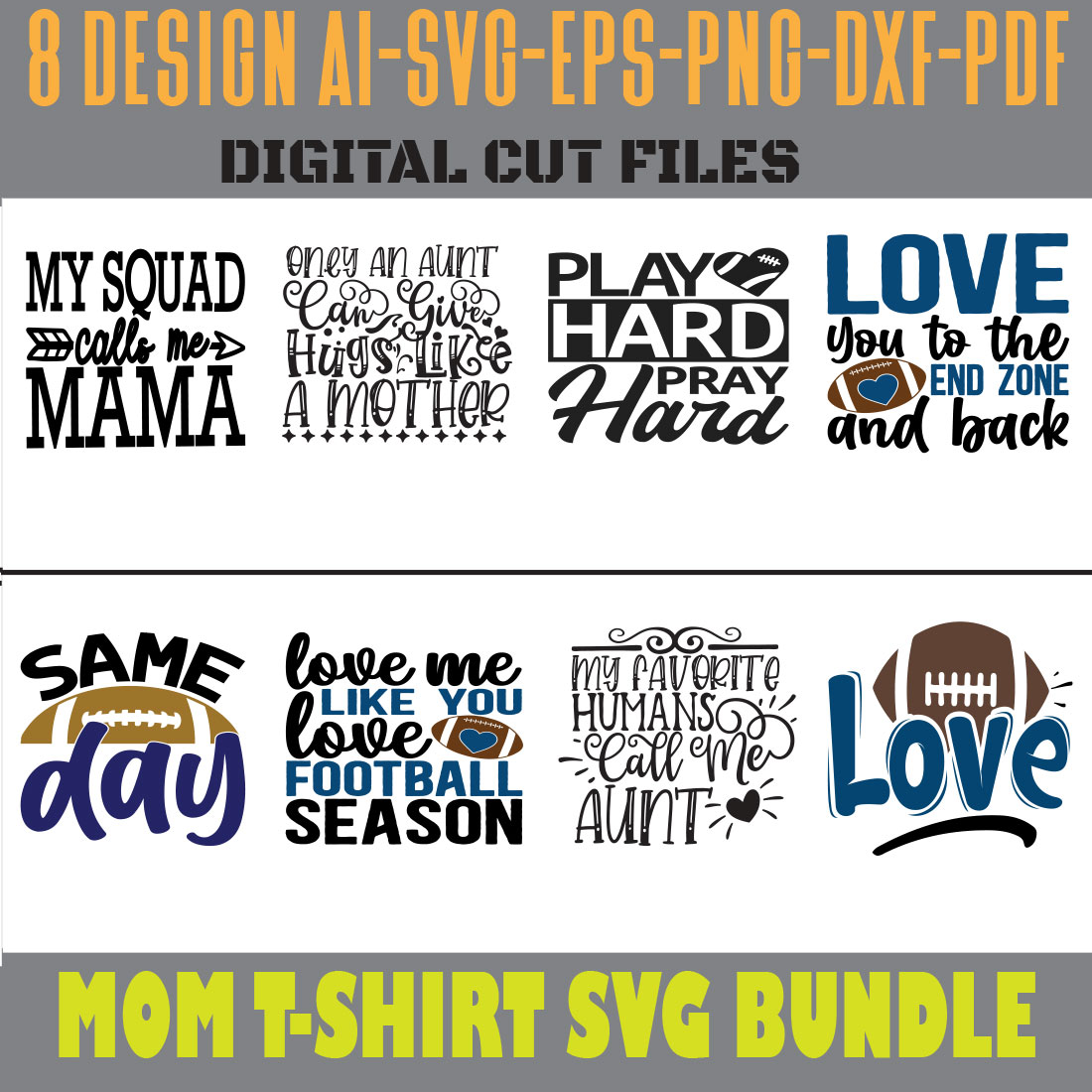 Mom T-Shirt SVG Bundle cover image.