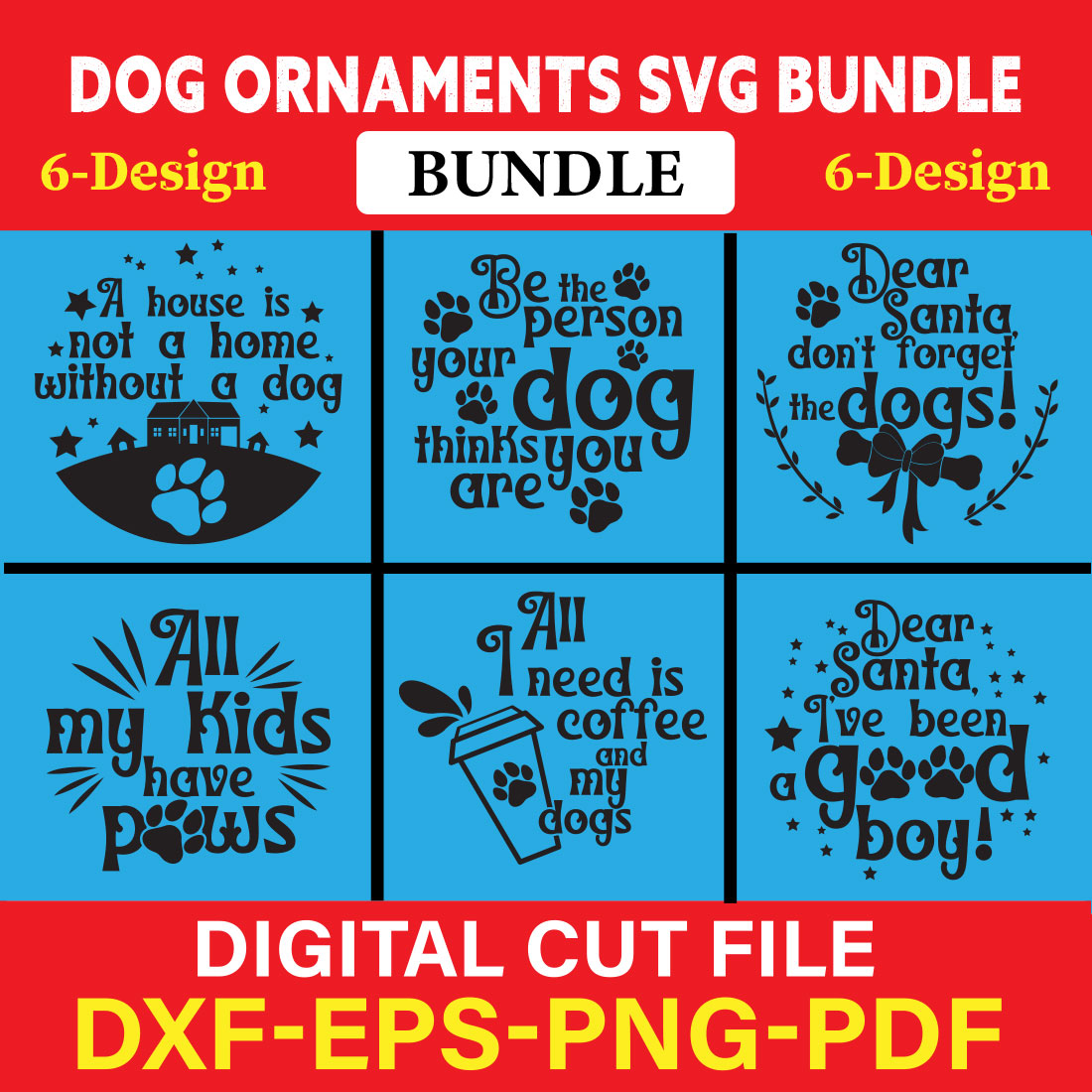 Dog Ornaments T-shirt Design Bundle Vol-1 cover image.