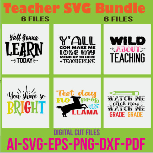 Teacher SVG Bundle cover image.