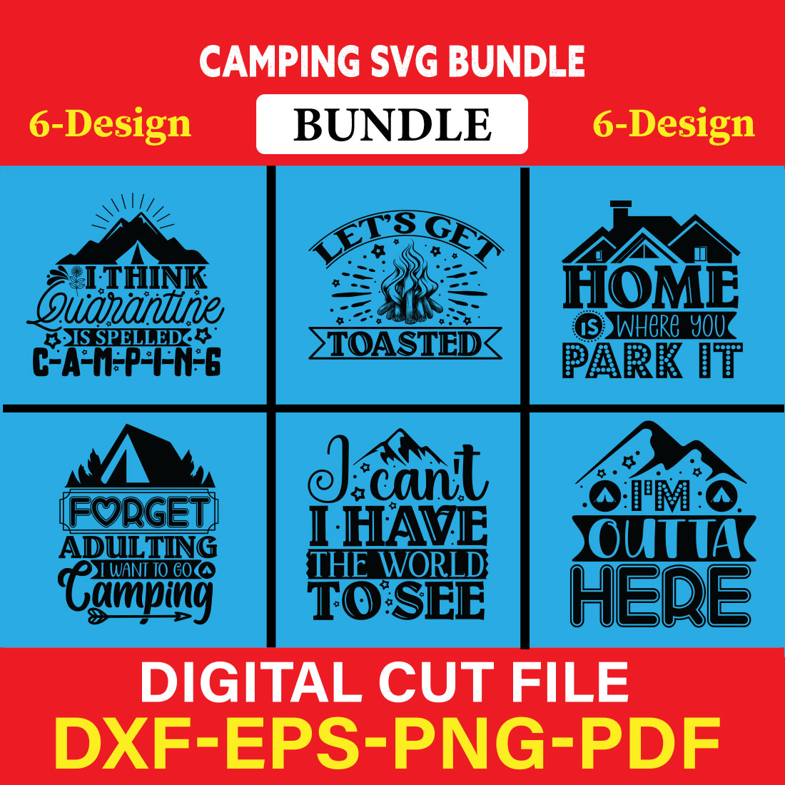 Camping T-shirt Design Bundle Vol-2 cover image.