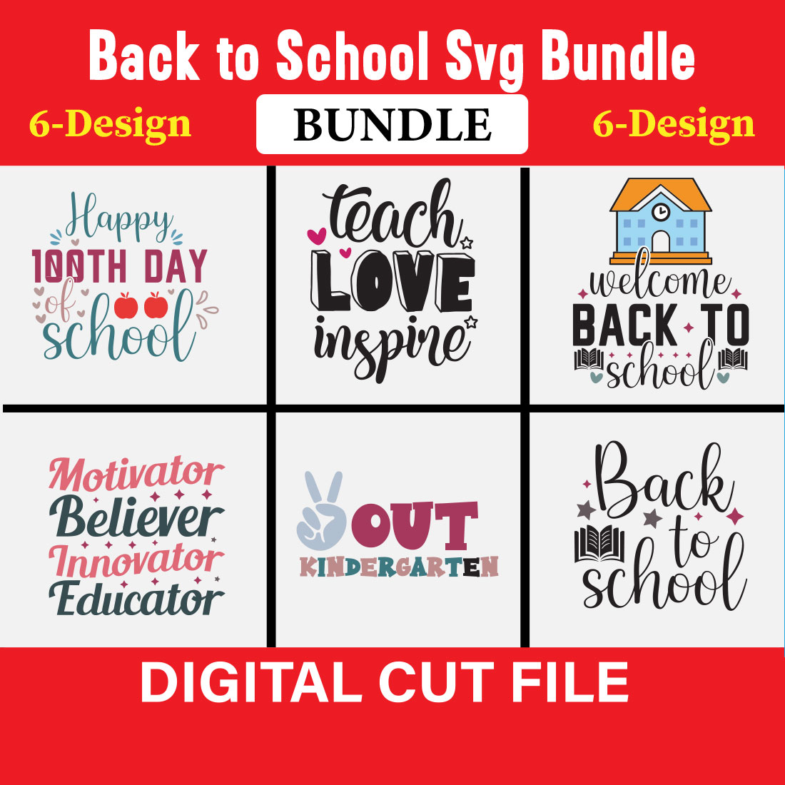 Back to School Svg Bundle SVG Bundle Vol-01 cover image.