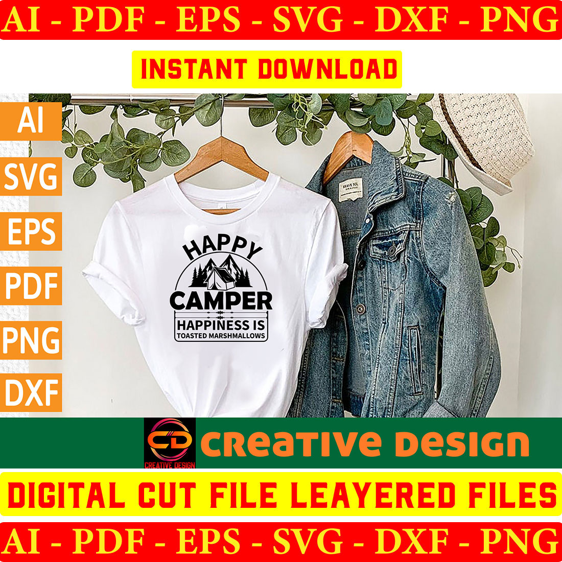 Camping T-shirt Design Bundle Vol-2 preview image.