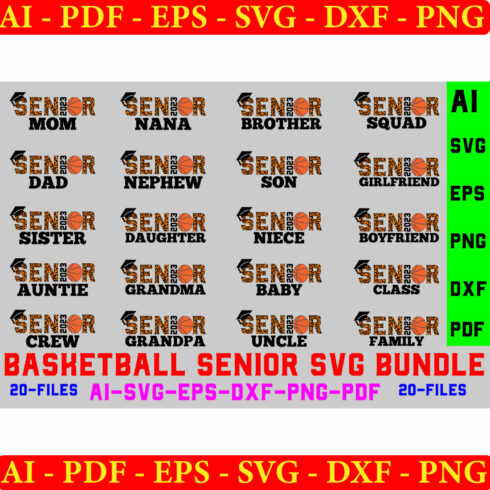 Basketball Senior 2023 SVG Bundle cover image.