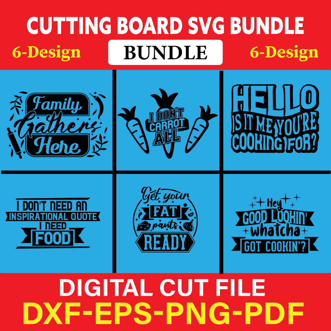 Cutting Board T-shirt Design Bundle Vol-3 cover image.