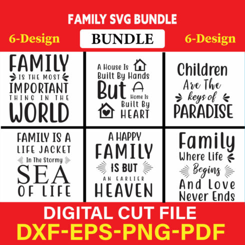 Family T-shirt Design Bundle Vol-1 cover image.