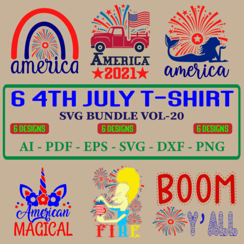 6 4th july T-shirt SVG Bundle Vol-20 cover image.