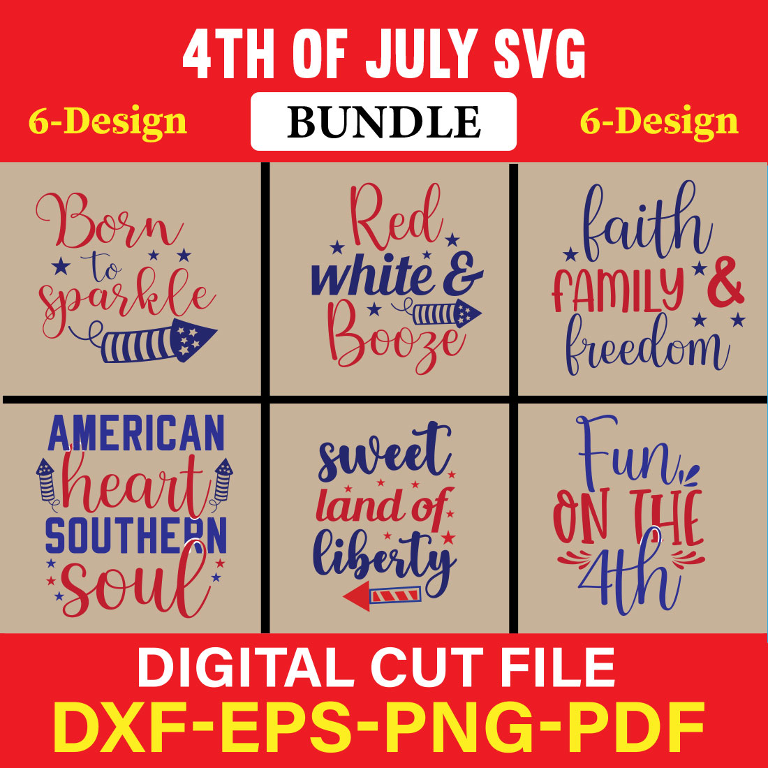 4th of July SVG Bundle, July 4th SVG, Fourth of July SVG Vol-05 cover image.