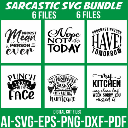 Sarcastic SVG Bundle cover image.