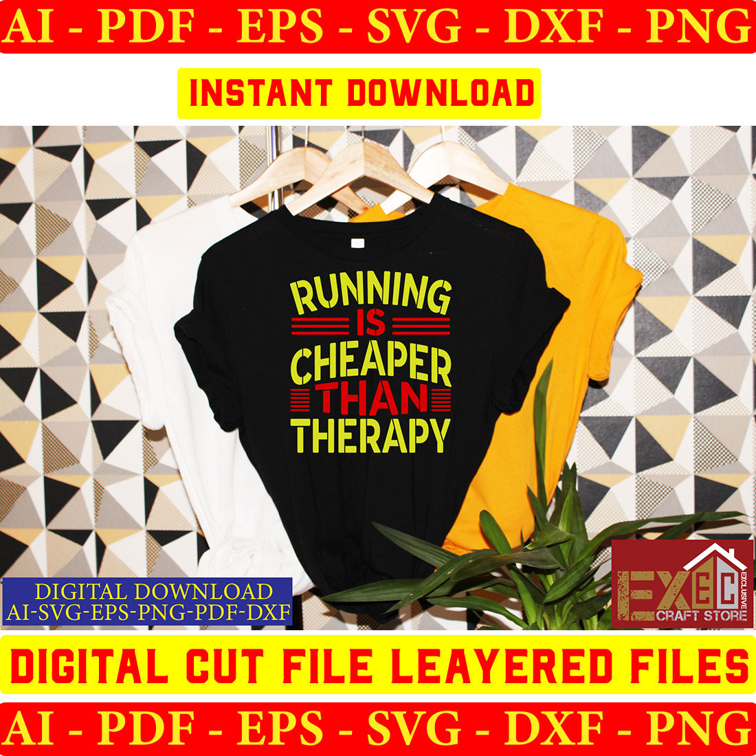 Running is cheaper than therapy digital cut file layered files.