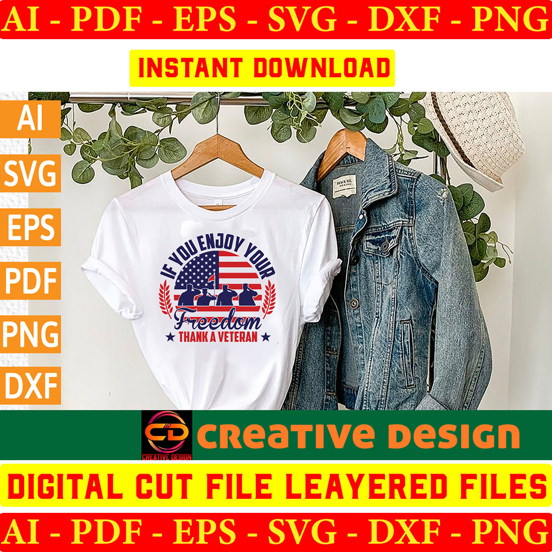 Veteran T-shirt Design Bundle Vol-12 preview image.