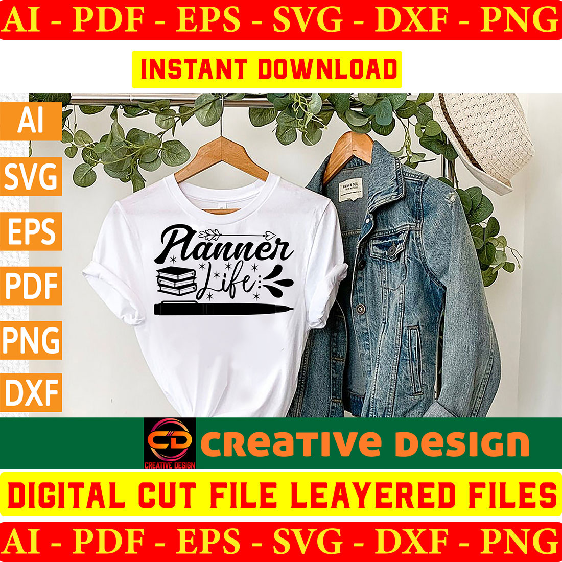 Planner T-shirt Design Bundle Vol-5 preview image.