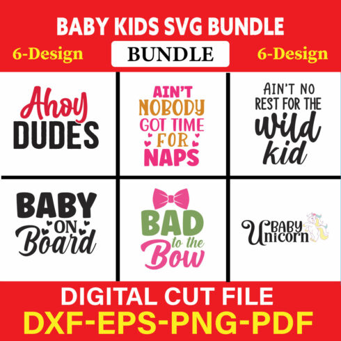 Baby Kids T-shirt Design Bundle Vol-1 cover image.