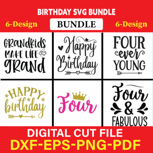 Birthday T-shirt Design Bundle Vol-7 cover image.