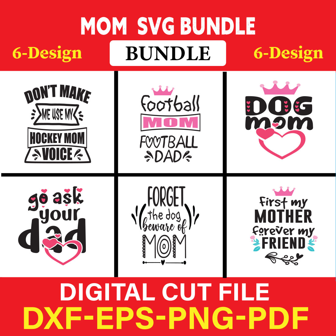 Mom T-shirt Design Bundle Vol-2 cover image.